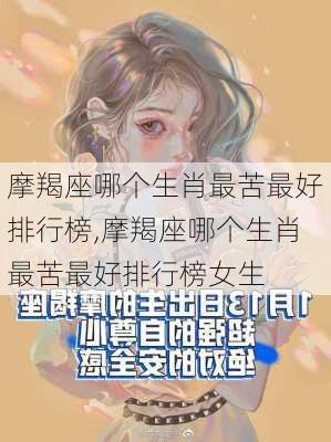 摩羯座哪个生肖最苦最好排行榜,摩羯座哪个生肖最苦最好排行榜女生