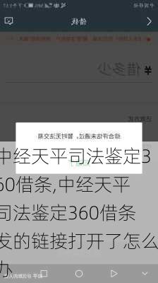 中经天平司法鉴定360借条,中经天平司法鉴定360借条发的链接打开了怎么办