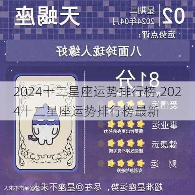 2024十二星座运势排行榜,2024十二星座运势排行榜最新