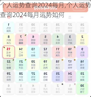 个人运势查询2024每月,个人运势查询2024每月运势如何