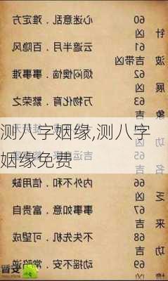 测八字姻缘,测八字姻缘免费