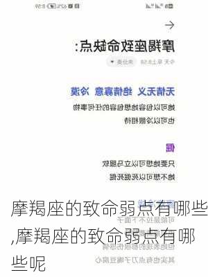 摩羯座的致命弱点有哪些,摩羯座的致命弱点有哪些呢