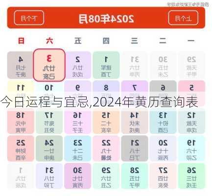 今日运程与宜忌,2024年黄历查询表