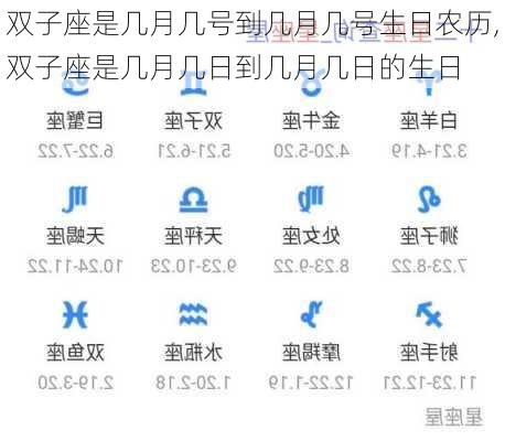 双子座是几月几号到几月几号生日农历,双子座是几月几日到几月几日的生日