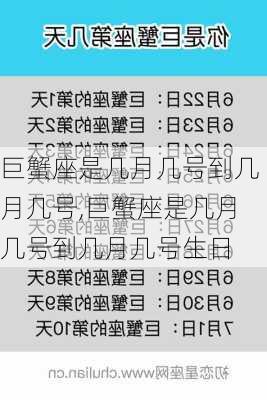 巨蟹座是几月几号到几月几号,巨蟹座是几月几号到几月几号生日