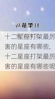 十二星座打架最厉害的星座有哪些,十二星座打架最厉害的星座有哪些呢