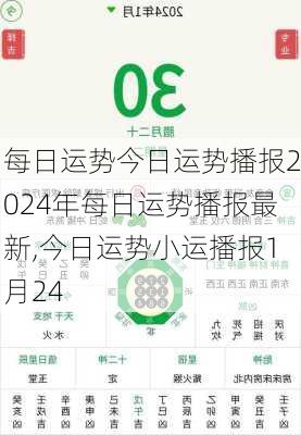 每日运势今日运势播报2024年每日运势播报最新,今日运势小运播报1月24