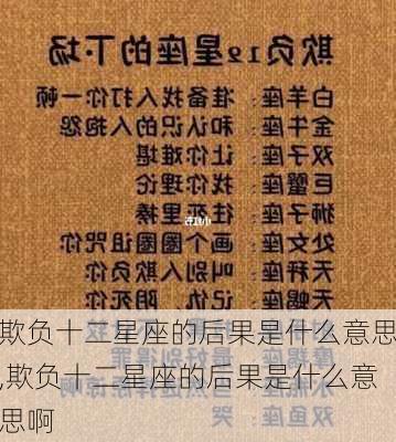 欺负十二星座的后果是什么意思,欺负十二星座的后果是什么意思啊