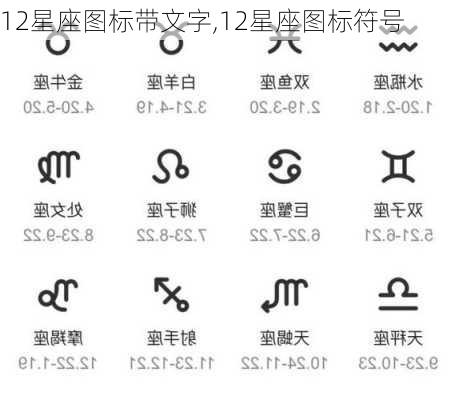 12星座图标带文字,12星座图标符号