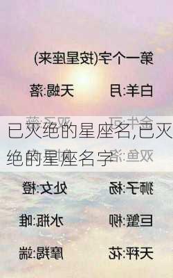 已灭绝的星座名,已灭绝的星座名字