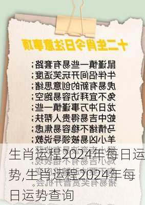 生肖运程2024年每日运势,生肖运程2024年每日运势查询