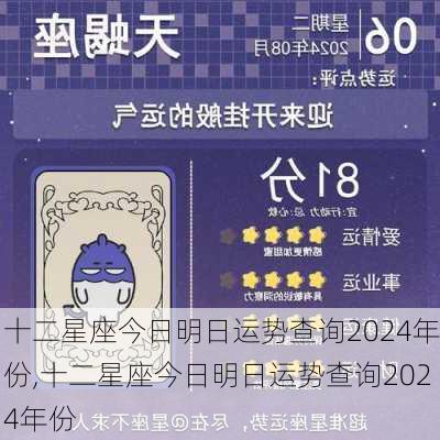 十二星座今日明日运势查询2024年份,十二星座今日明日运势查询2024年份