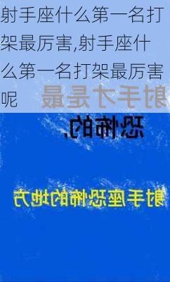 射手座什么第一名打架最厉害,射手座什么第一名打架最厉害呢