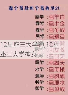 12星座三大学神,12星座三大学神女