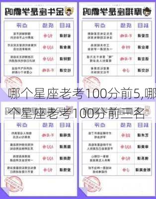 哪个星座老考100分前5,哪个星座老考100分前三名