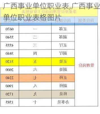 广西事业单位职业表,广西事业单位职业表格图片