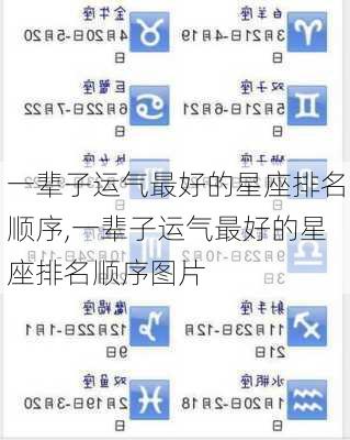 一辈子运气最好的星座排名顺序,一辈子运气最好的星座排名顺序图片