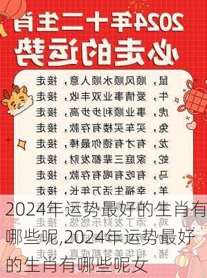 2024年运势最好的生肖有哪些呢,2024年运势最好的生肖有哪些呢女