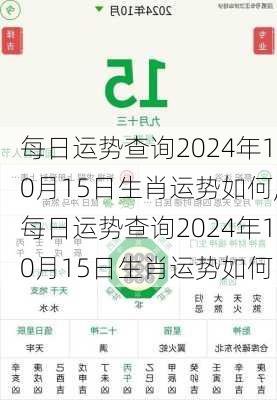 每日运势查询2024年10月15日生肖运势如何,每日运势查询2024年10月15日生肖运势如何