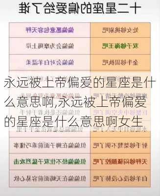 永远被上帝偏爱的星座是什么意思啊,永远被上帝偏爱的星座是什么意思啊女生