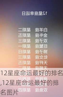 12星座命运最好的排名,12星座命运最好的排名图片