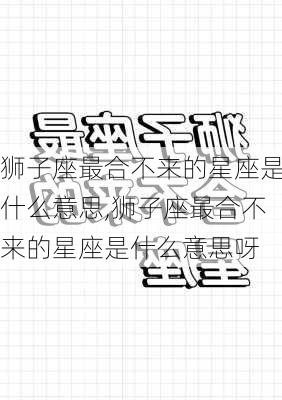 狮子座最合不来的星座是什么意思,狮子座最合不来的星座是什么意思呀