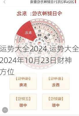 运势大全2024,运势大全2024年10月23日财神方位