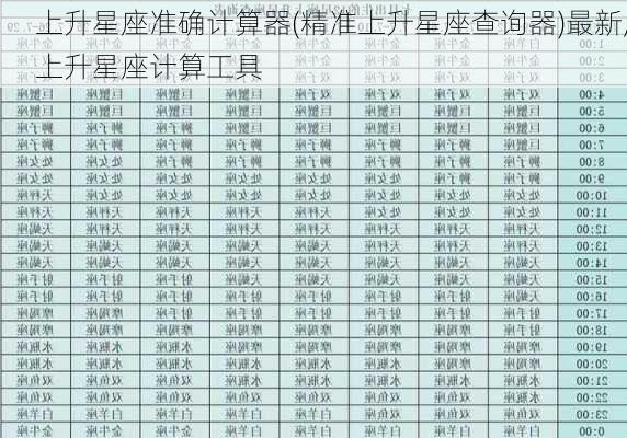 上升星座准确计算器(精准上升星座查询器)最新,上升星座计算工具