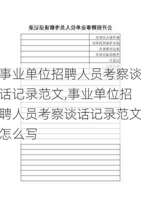 事业单位招聘人员考察谈话记录范文,事业单位招聘人员考察谈话记录范文怎么写