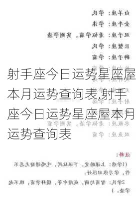 射手座今日运势星座屋本月运势查询表,射手座今日运势星座屋本月运势查询表