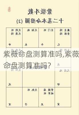 紫薇命盘测算准吗,紫薇命盘测算准吗?