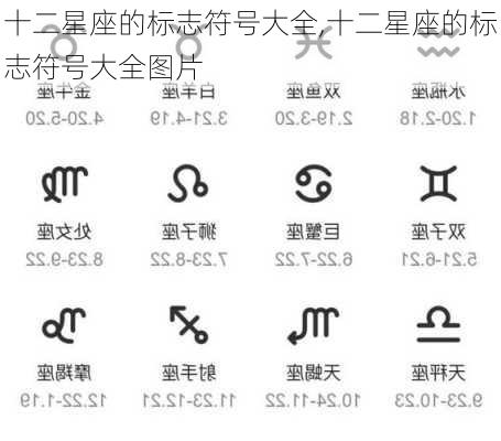 十二星座的标志符号大全,十二星座的标志符号大全图片