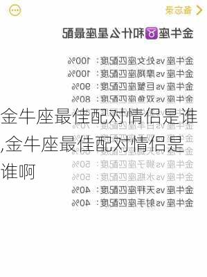 金牛座最佳配对情侣是谁,金牛座最佳配对情侣是谁啊