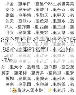 88个星座的名字叫什么好听,88个星座的名字叫什么好听点