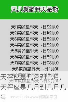 天秤座是几月到几月,天秤座是几月到几月几号