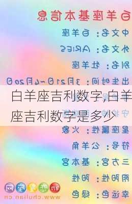 白羊座吉利数字,白羊座吉利数字是多少