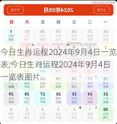 今日生肖运程2024年9月4日一览表,今日生肖运程2024年9月4日一览表图片