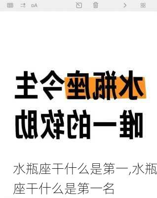 水瓶座干什么是第一,水瓶座干什么是第一名