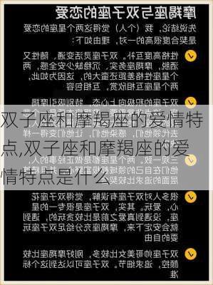 双子座和摩羯座的爱情特点,双子座和摩羯座的爱情特点是什么