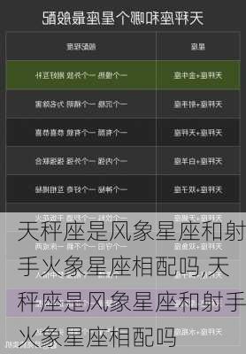 天秤座是风象星座和射手火象星座相配吗,天秤座是风象星座和射手火象星座相配吗