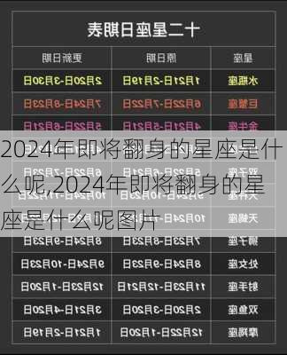 2024年即将翻身的星座是什么呢,2024年即将翻身的星座是什么呢图片