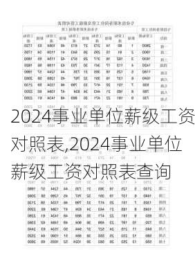 2024事业单位薪级工资对照表,2024事业单位薪级工资对照表查询