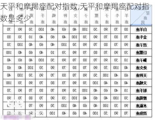 天平和摩羯座配对指数,天平和摩羯座配对指数是多少