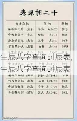 生辰八字查询时辰表,生辰八字查询时辰表