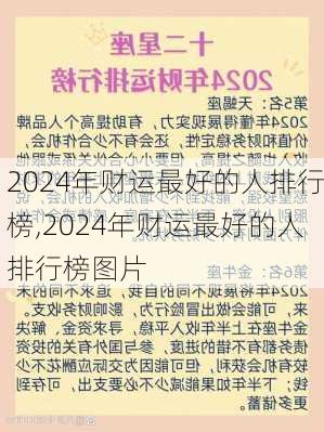 2024年财运最好的人排行榜,2024年财运最好的人排行榜图片