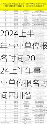 2024上半年事业单位报名时间,2024上半年事业单位报名时间四川省