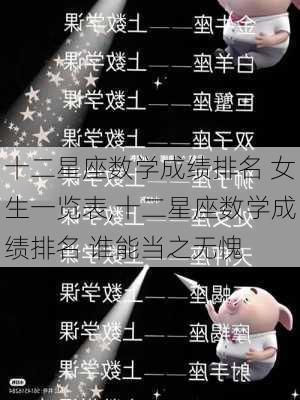 十二星座数学成绩排名 女生一览表,十二星座数学成绩排名 谁能当之无愧