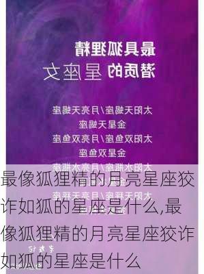 最像狐狸精的月亮星座狡诈如狐的星座是什么,最像狐狸精的月亮星座狡诈如狐的星座是什么