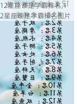 12星座谁是学霸排名,12星座谁是学霸排名图片