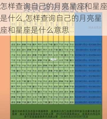 怎样查询自己的月亮星座和星座是什么,怎样查询自己的月亮星座和星座是什么意思